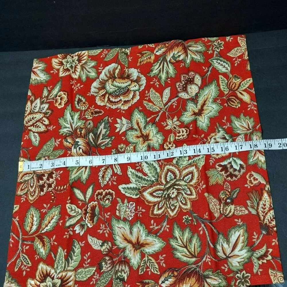 Dwell Studio Red Floral Cotton Napkins, Set of 6 + 1, 19